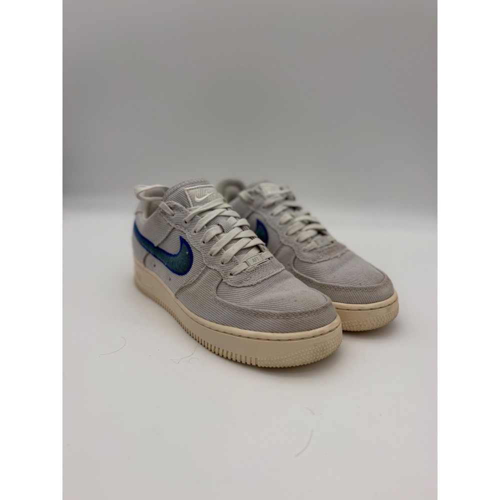 Nike Air Force 1 Low Grey Blue Textile Canvas Sneakers HV1204-001 Mens 8